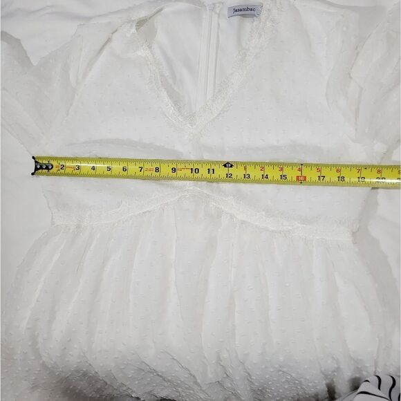 JASAMBAC Women's Swiss Dot long sleeve maternity Dress - Picture 12 of 14